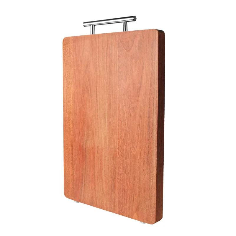 Rosewood Whole Wood Cutting Board, High Density Solid Chopping Block, Double Sided Anti-Mold Kitchen Board with Handle